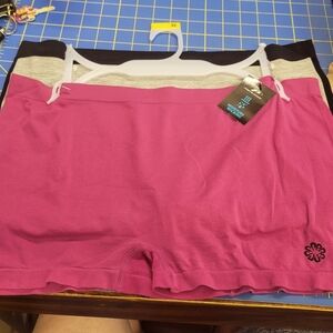 Pro-Player Moisture Wicking Boy Shorts 3X Set of 3 Pink Gray & Black